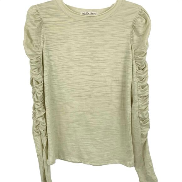 Free People Tops - Free People Women Top Long Sleeve Natasha Ruched Boho Spring Fairy Green Size XS